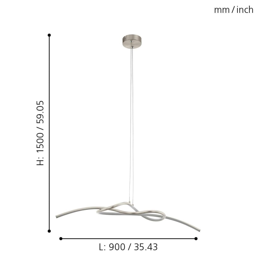 Eglo - LED Hanglamp aan draad LED/16W/230V