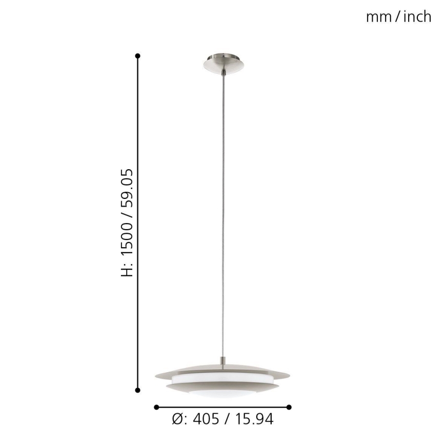 Eglo 98043 - Dimbare LED RGBW Hanglamp aan een koord MONEVA-C LED/18W/230V