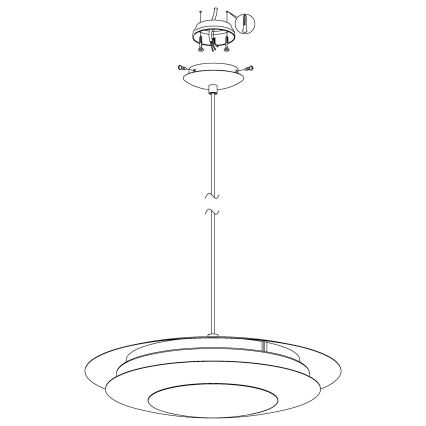 Eglo 98043 - Dimbare LED RGBW Hanglamp aan een koord MONEVA-C LED/18W/230V