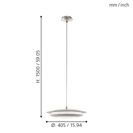 Eglo 98043 - Suspension filaire LED RGBW à intensité variable MONEVA-C LED/18W/230V