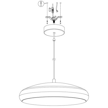 Eglo 98046 - Dimbare LED RGB Hanglamp aan een koord RIODEVA-C LED/27W/230V