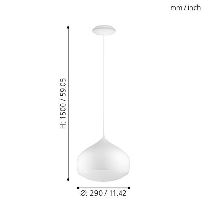 Eglo - Dimbare LED RGBW Hanglamp aan een koord COMBA-C LED/18W/230V Bluetooth