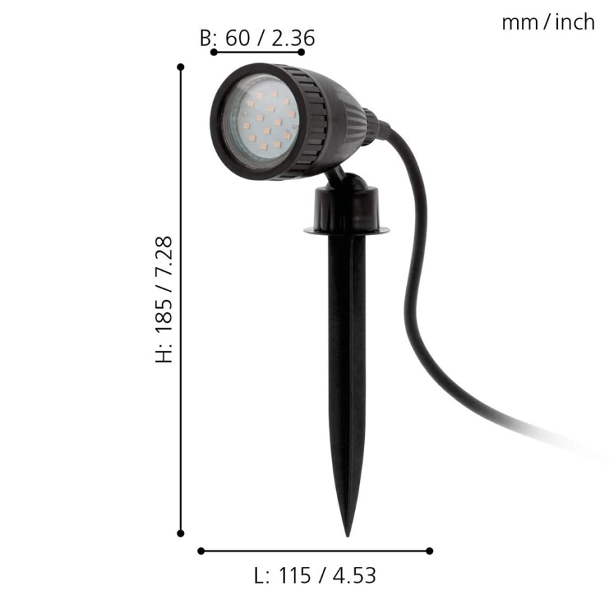 Eglo 98052 - LED RGB buitenlamp NEMA-C 1xGU10/5W/230V IP44