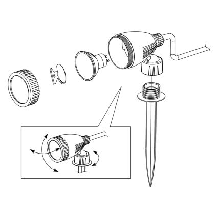 Eglo 98052 - LED RGB buitenlamp NEMA-C 1xGU10/5W/230V IP44