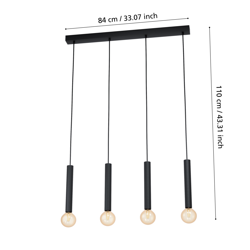 Eglo - Suspension avec fil 4xE27/60W/230V