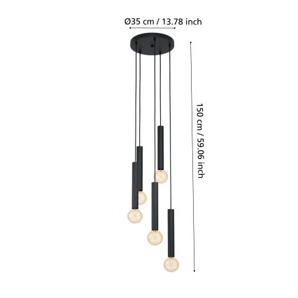 Eglo - Hanglamp aan koord 5xE27/60W/230V