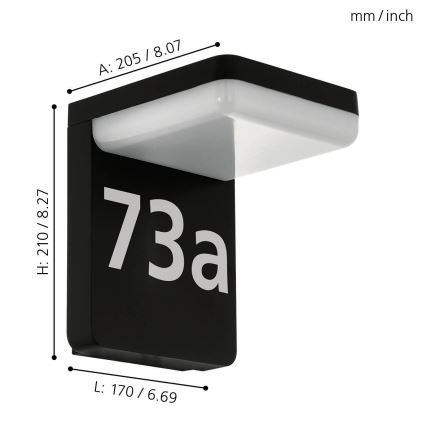 Eglo - LED Huisnummer LED/11W/230V IP44