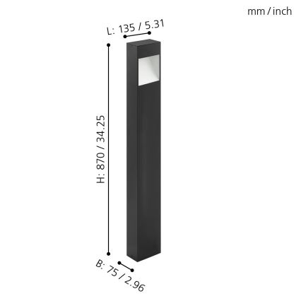 Eglo - LED Buitenlamp LED/10W/230V IP4hoogte 870