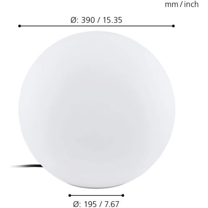 Eglo 98106 - LED RGBW Buitenlamp MONTEROLO-C 1xLED/9W/230V IP65 Ø390