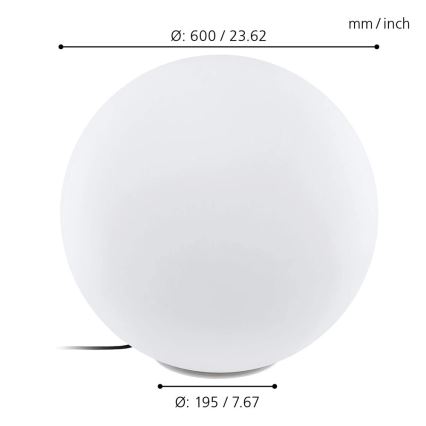 Eglo - Lampe extérieure LED RGBW MONTEROLO-C 1xLED/9W/230V IP65 ø600