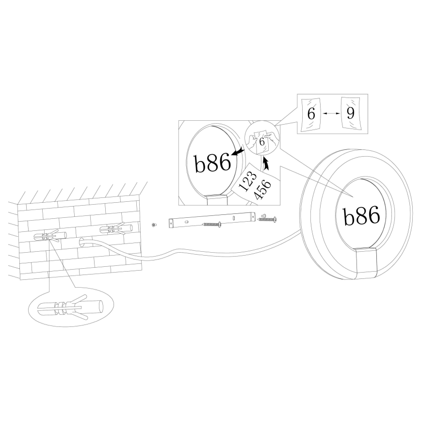 Eglo - Numéro de maison LED/15W/230V IP44