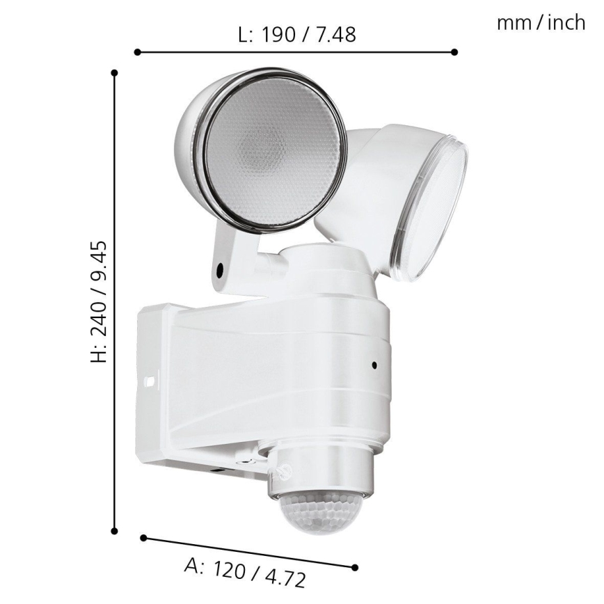 Eglo - Luminaire LED d'extérieur avec détecteur de mouvement, 2xLED/4W/4xLR14, IP44