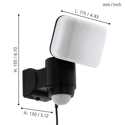Eglo - LED Solar wandlamp met sensor LED/3,7V 1800 mAh IP44