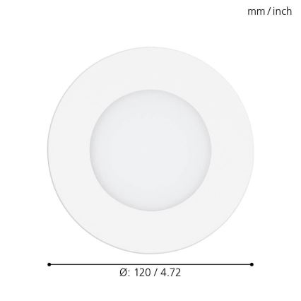 Eglo - LED-dimbare inbouwspot LED/5W/230V + afstandsbediening Ø 12 cm