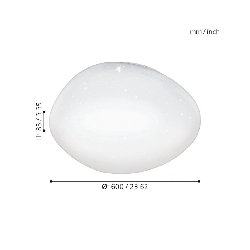 Eglo 98228 - Dimbare LED-plafondlamp SILERAS-A LED/36W/230V Ø 60 cm + afstandsbediening
