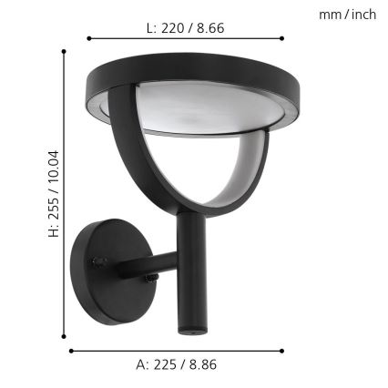 Eglo 98234 - Applique murale extérieure FRANCARI-C LED/15W/230V IP44