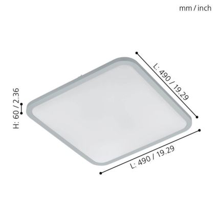 Eglo 98258 - Plafonnier LED dimmable COGOLETO LED/30W/230V + télécommande