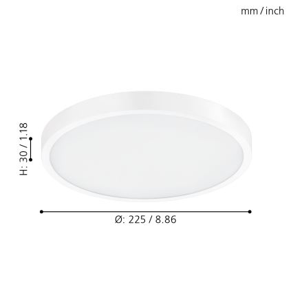 Eglo - Dimbare LED-plafondlamp LED/14W/230V + afstandsbediening Ø 22,5 cm