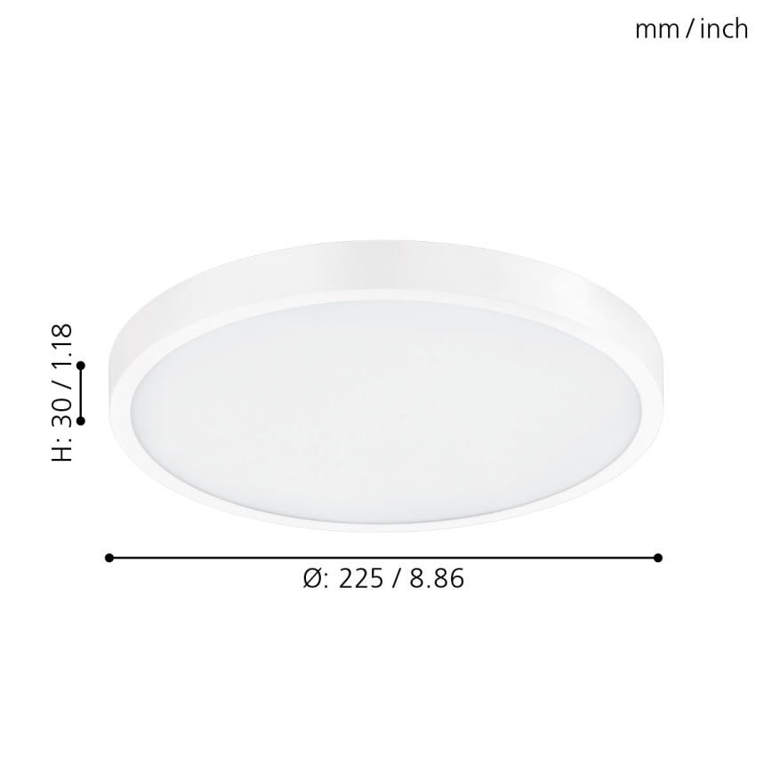 Eglo - Dimbare LED-plafondlamp LED/14W/230V + afstandsbediening Ø 22,5 cm