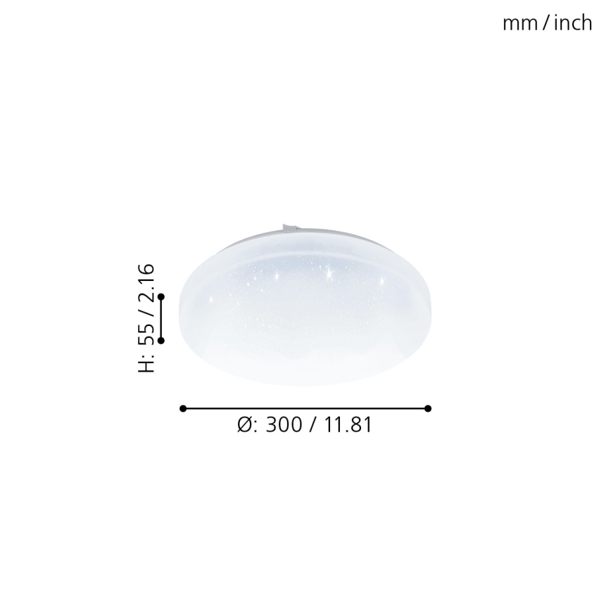 Eglo - LED Badkamerlamp dimbaar LED/12W/230V IP4+ afstandsbediening