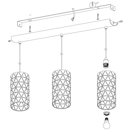 Eglo - Hanglamp aan koord 3xE27/40W/230V