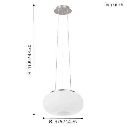 Eglo - Suspension filaire LED RGB à intensité variable OPTICA-C LED/21W/230V d. 37,5 cm