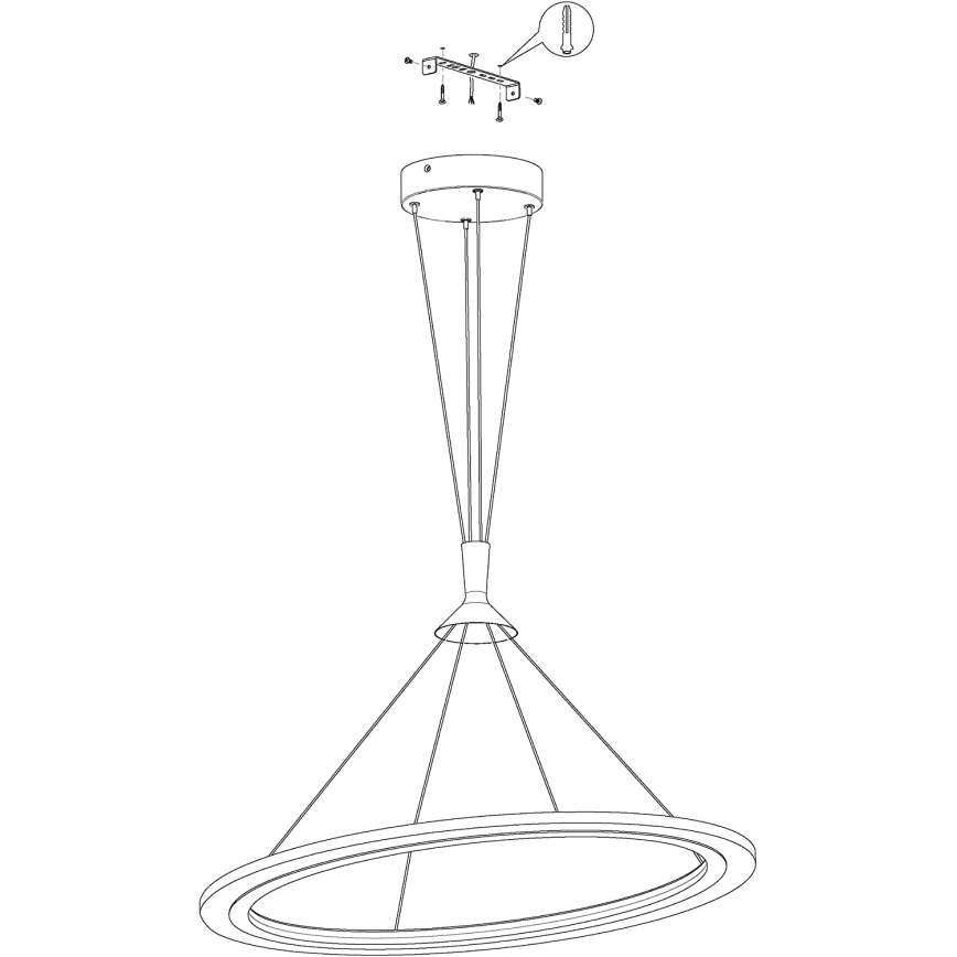 Eglo 98427 - LED RGB dimbare hanglamp aan kabel HORNITOS-C LED/37W/230V + afstandsbediening