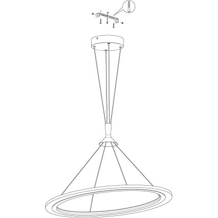 Eglo - Suspension filaire RGB à intensité variable HORNITOS-C LED/37W/230V + télécommande