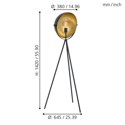 Eglo - Vloerlamp 1xE27/40W/230V