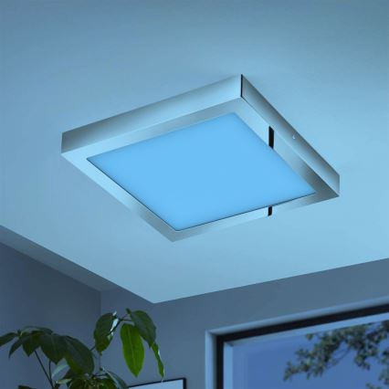 Eglo - Plafonnier LED RGBW dimmable FUEVA-C LED/21W/230V Bluetooth IP44 30x30 cm