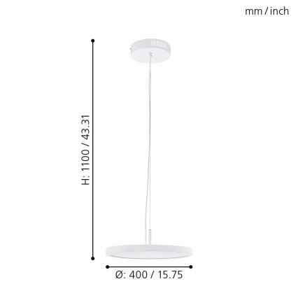 Eglo - LED RGB Hanglamp aan koord dimbaar CERIGNOLA-C LED/21W/230V + afstandsbediening