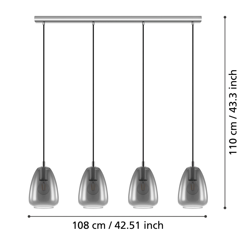 Eglo - Suspension avec fil 4xE27/40W/230V