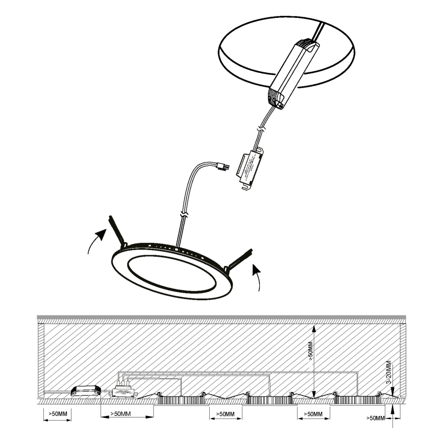 Eglo - set van 3 LED-badkamer inbouwspots FUEVA 1x LED/2,8W/230V IP44 glanzend chroom Ø 8,5 cm