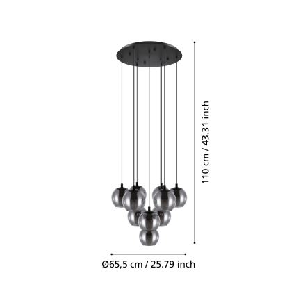 Eglo - Suspension avec fil 10xE27/40W/230V