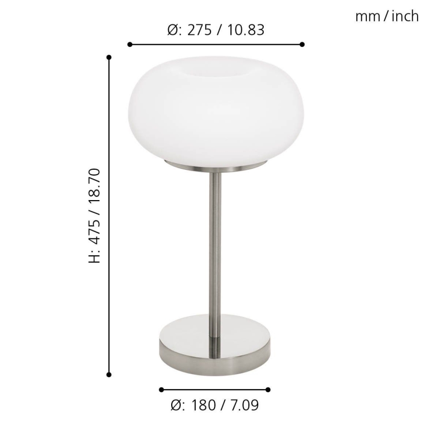 Eglo - Lampe de table LED RGB à intensité variable OPTICA-C LED/16W/230V d. 27,5 cm