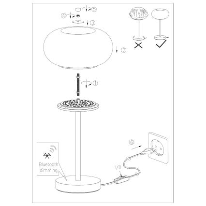 Eglo - Lampe de table LED RGB à intensité variable OPTICA-C LED/16W/230V