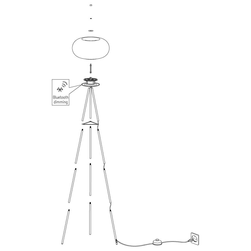 Eglo - Lampadaire LED RGB à intensité variable OPTICA-C LED/17W/230V d. 56 cm