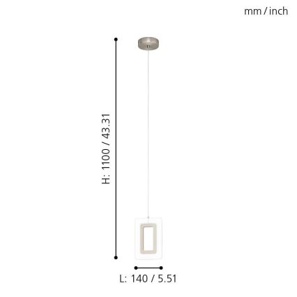 Eglo - LED Hanglamp aan koord LED/5,4W/230V