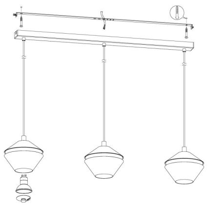 Eglo - LED Hanglamp aan koord 3xGU10/5W/230V