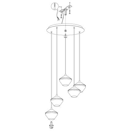 Eglo - Suspension LED avec fil 5xGU10/5W/230V