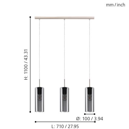 Eglo - Hanglamp aan koord 3xE27/15W/230V