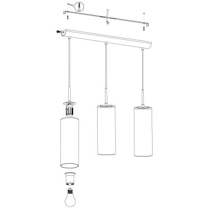 Eglo - Hanglamp aan koord 3xE27/15W/230V