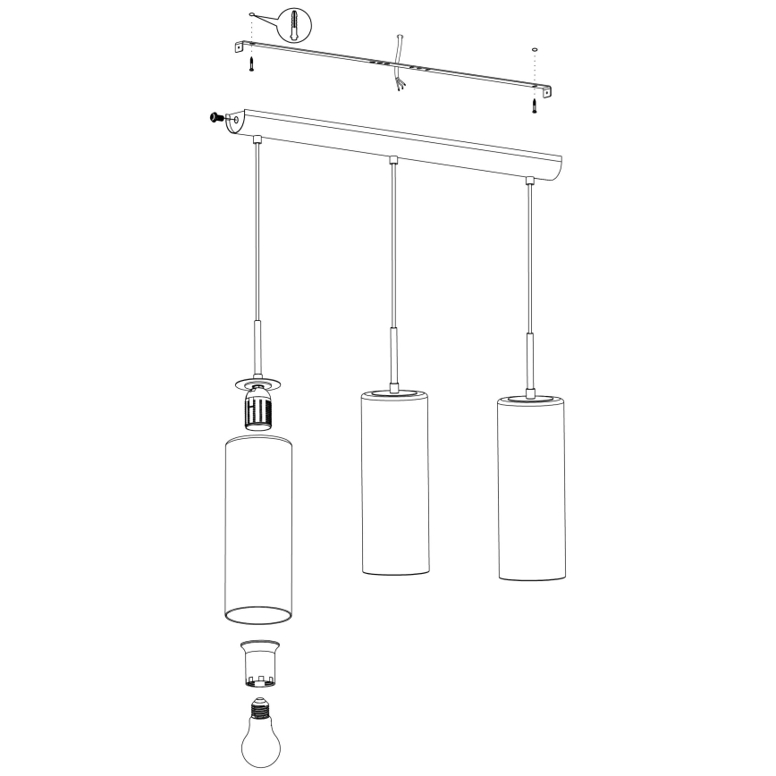 Eglo - Hanglamp aan koord 3xE27/15W/230V