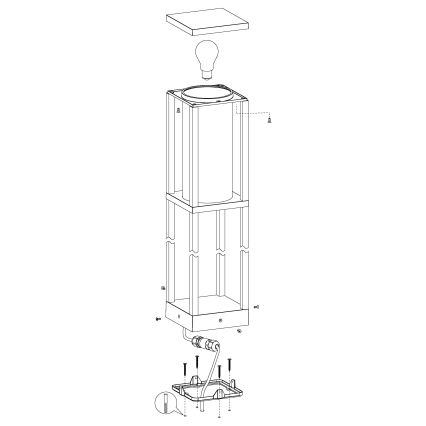 Eglo - Buitenlamp 1xE27/40W/230V IP54