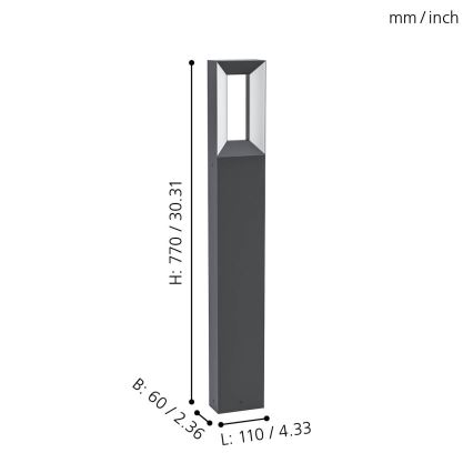 Eglo - LED Lamp voor Buiten 2xLED/5W/230V IP44 77 cm