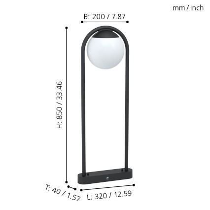 Eglo - Lampadaire extérieur 1xE27/28W/230V IP44