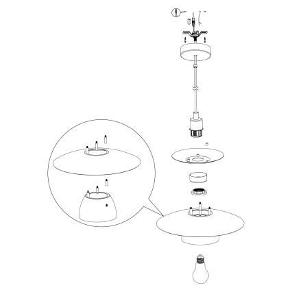 Eglo - Hanglamp aan koord 1xE27/40W/230V