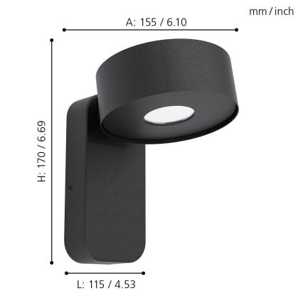 Eglo - Applique murale LED d'extérieur LED/6W/230V IP44