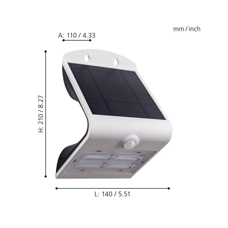 Eglo - Solar lamp met sensor LED/3,2W/3,7V IP54