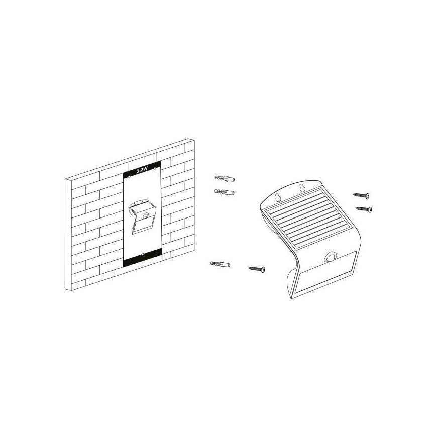 Eglo - Solar lamp met sensor LED/3,2W/3,7V IP54